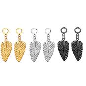 RRP £4.45 JewelryWe Vintage Feather Earrings Set 3 Pairs Stainless