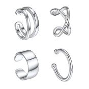 RRP £22.39 Suplight 925 Sterling Silver Non Piercing Cuff Earrings Pack
