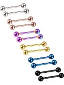 RRP £7.80 6 Pairs 9/16 Inch Stainless Steel Tongue Barbells Cartilage