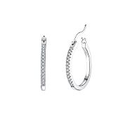RRP £10.88 925 Sterling Silver Post Small Hoop Earrings|Silver