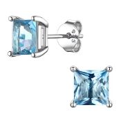 RRP £17.85 Suplight March Birthstone Stud Earrings Sterling Silver