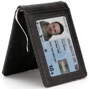 RRP £13.25 MUCO Men's Credit Card Holder with Metal Money Clip
