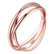 RRP £21.59 Suplight Sterling Silver Rose Gold Rings Anxiety Rings fro Women Size 12