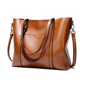 RRP £25.67 Womens Handbags Soft Leather Large Capacity Retro Vintage