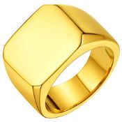 RRP £16.74 PROSTEEL Men Gold Ring Size T 1/2 Midi Ring Gold for Men friend Father Gift