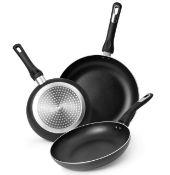 RRP £38.80 nuovva Induction Hob Frying Pan Set 3pcs Non Stick