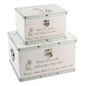RRP £41.10 Luggage series - Set of 2 Boxes - "Little Boys"