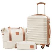 RRP £91.32 COOLIFE Suitcase Trolley Carry On Hand Cabin Luggage Set with TSA Lock