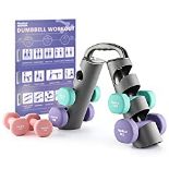 RRP £38.80 PhysKcal Dumbbells Set with Carry Stand
