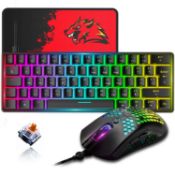 RRP £29.63 ZIYOU LANG T60 60% Percent Mechanical Gaming Keyboard Mouse [UK Layout]