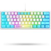 RRP £21.99 K61 UK Layout 60% Gaming Keyboard Wired 61 Keys RGB