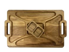 RRP £38.29 efo Wooden Rectangular Serving Platter with Divided