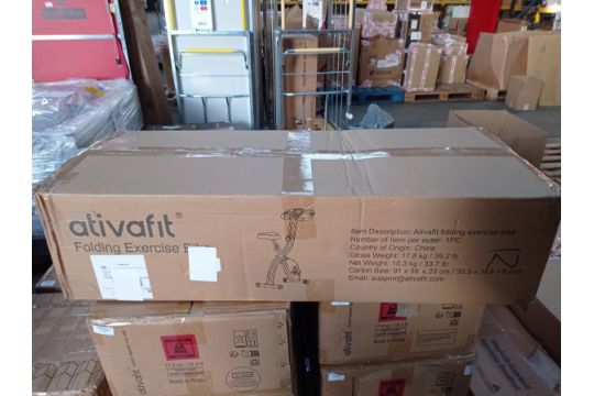 RRP £111.78 ATIVAFIT Foldable Exercise Bike 8 Resistance Levels - Image 2 of 2