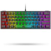 RRP £25.10 LexonElec K61-60% Percent Compact [UK Layout] Gaming Keyboard