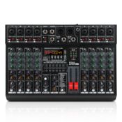RRP £41.55 XTUGA LXT8 Professional 8 Channel Audio Mixer with 99 DSP Effects