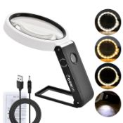 RRP £20.54 COONOO Magnifying Glass with Light and Stand for Close