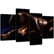 RRP £27.84 Large Black Brown Nude Bedroom Canvas Wall Pictures XL Art Prints 4133