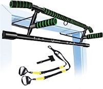RRP £68.47 HAKENO Pull Up Bar Door Frame Fitness Chin-Up Bar for Home Gym Equipment