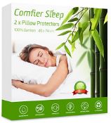 RRP £18.30 Comfier Sleep Waterproof Pillow Protectors 48x74 Anti