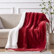 RRP £22.82 ANWA Sherpa Throw Blanket Throw Size