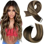 RRP £35.36 Moresoo Tape in Hair Extensions Human Hair Balayage