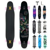 RRP £78.17 Opurtdor Longboard 8 Layers Decks 46"x8" Skateboard