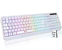 RRP £34.21 KLIM Chroma Wireless Gaming Keyboard RGB NEW 2023