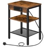 RRP £49.88 HOOBRO Side Table with Charging Station