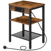 RRP £49.88 HOOBRO Side Table with Charging Station