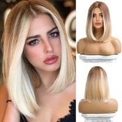 RRP £24.36 Esmee Short Straight Blonde Bob Wig for Women Natural