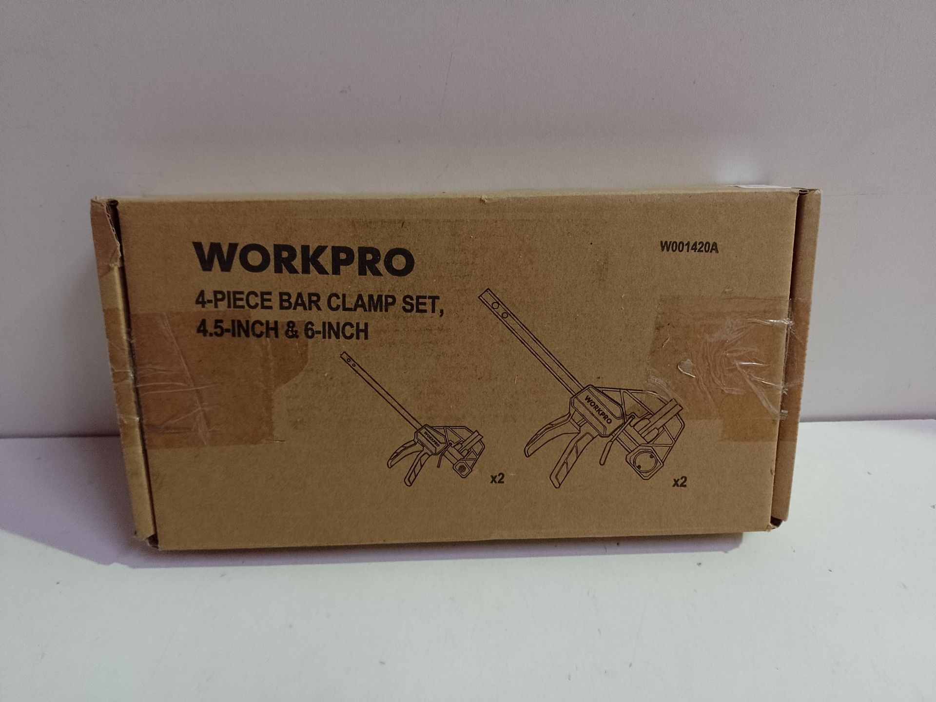 RRP £23.03 WORKPRO 4-Piece Clamps for Woodworking - Image 2 of 2