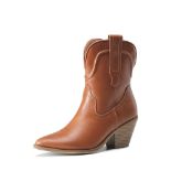 RRP £44.11 DREAM PAIRS Women's Cowboy Ankle Boots Western Fashion
