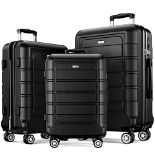RRP £145.55 SHOWKOO Luggage Sets 3 Piece Hard Shell PC+ABS Expandable