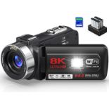 RRP £194.07 QUICKCLAP Camcorder 8K 64MP Video Camera 18X Digital