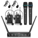 RRP £142.18 Debra Audio Pro UHF 4 Channel Wireless Microphone System