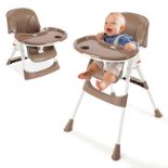 RRP £54.79 Baby Highchair Adjustable Feeding Chair with Detachable Double Tray