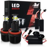 RRP £45.13 WinPower H8 LED Angel Eyes Fog Light Bulbs 18000K Ice