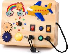 RRP £21.70 ARANEE Busy Board for Toddlers Montessori Wooden Sensory