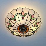 RRP £57.07 Skyweel 12 Inch Tiffany Style Ceiling Light Stained