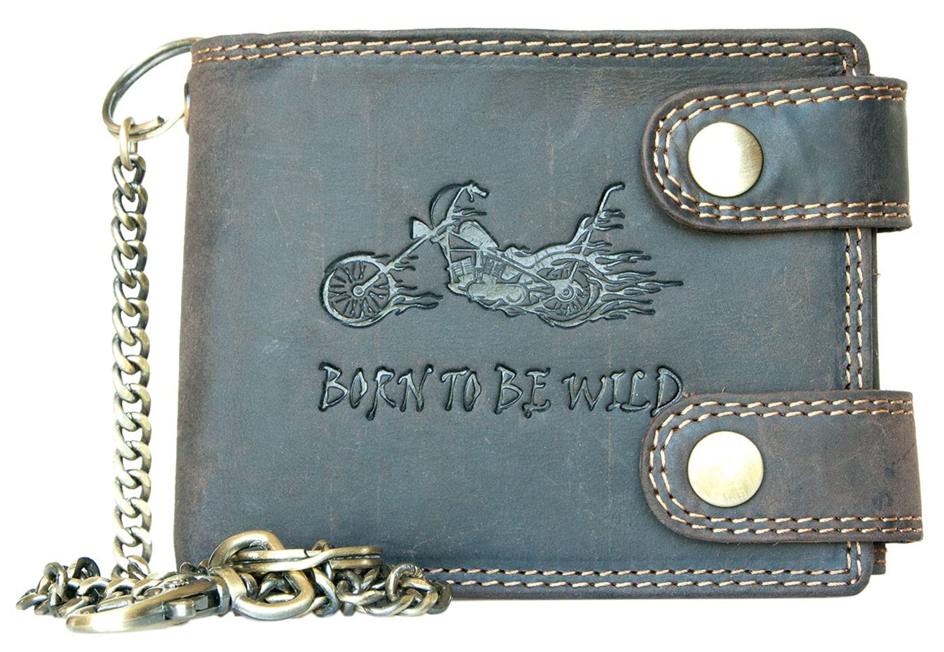 RRP £39.02 Genuine Leather RFID Biker's Wallet Born to be Wild