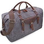 RRP £50.07 Mens Travel Holdall Duffle Bag Leather Weekend Overnight