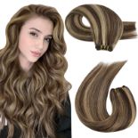 RRP £95.85 Moresoo Brown Weft Hair Extensions Real Human Hair