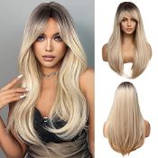 RRP £24.55 Esmee 24 Inches Long Straight Blonde Wig with Bangs