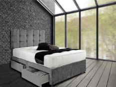 RRP £323.81 GHOST BEDS Capri Plush Divan Bed Set (Incomplete Set- Half of bed base missing!)