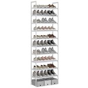 RRP £52.48 AcornFort S-528 10 Tiers White Adjustable Shoe Storage