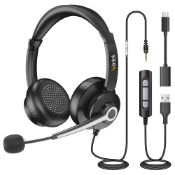 RRP £32.55 Wantek USB Headset with Microphone for PC Laptop