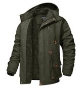 RRP £73.05 KEFITEVD Winter Jackets for Men Hooded Fleece Jackets