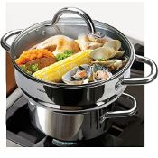 RRP £50.24 HOMI Chef 5QT Large 4.5" DEEP 3-Ridge Universal Steamer Cookware