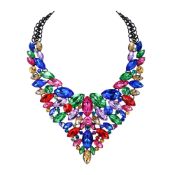 RRP £22.82 Ever Faith Multicolor Rhinestone Chunky Collar Necklace