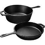 RRP £43.26 KICHLY 3L/3.2 Quart Pre Seasoned Cast Iron Pan